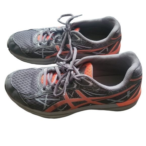 Asics Grey And Orange Sneakers 8 - Picture 1 of 7